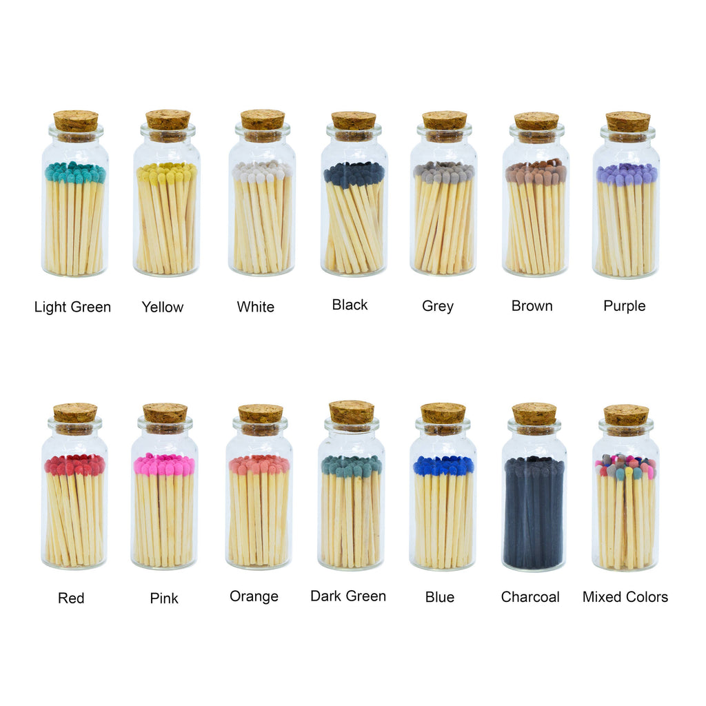 Small Match Bottles - Safety Matches in Jars - Brown/Black