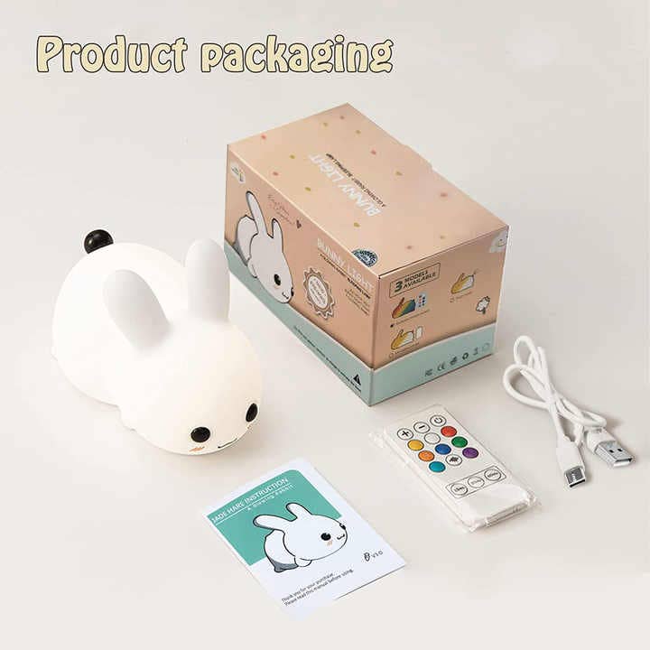 Perfect Gift Jade bunny Sleeping lamp light up silicone anim