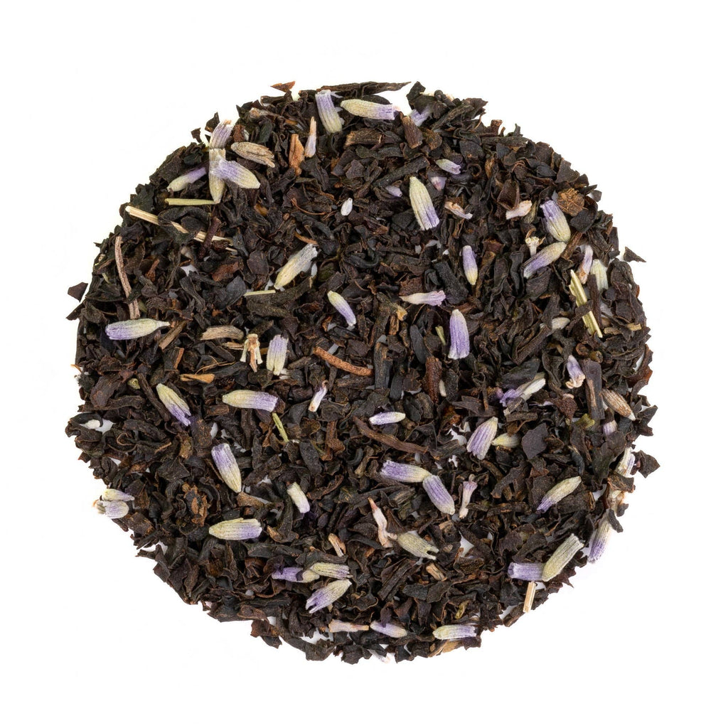 Organic Black Lavender, Clear Top Loose Leaf Black Tea Tin