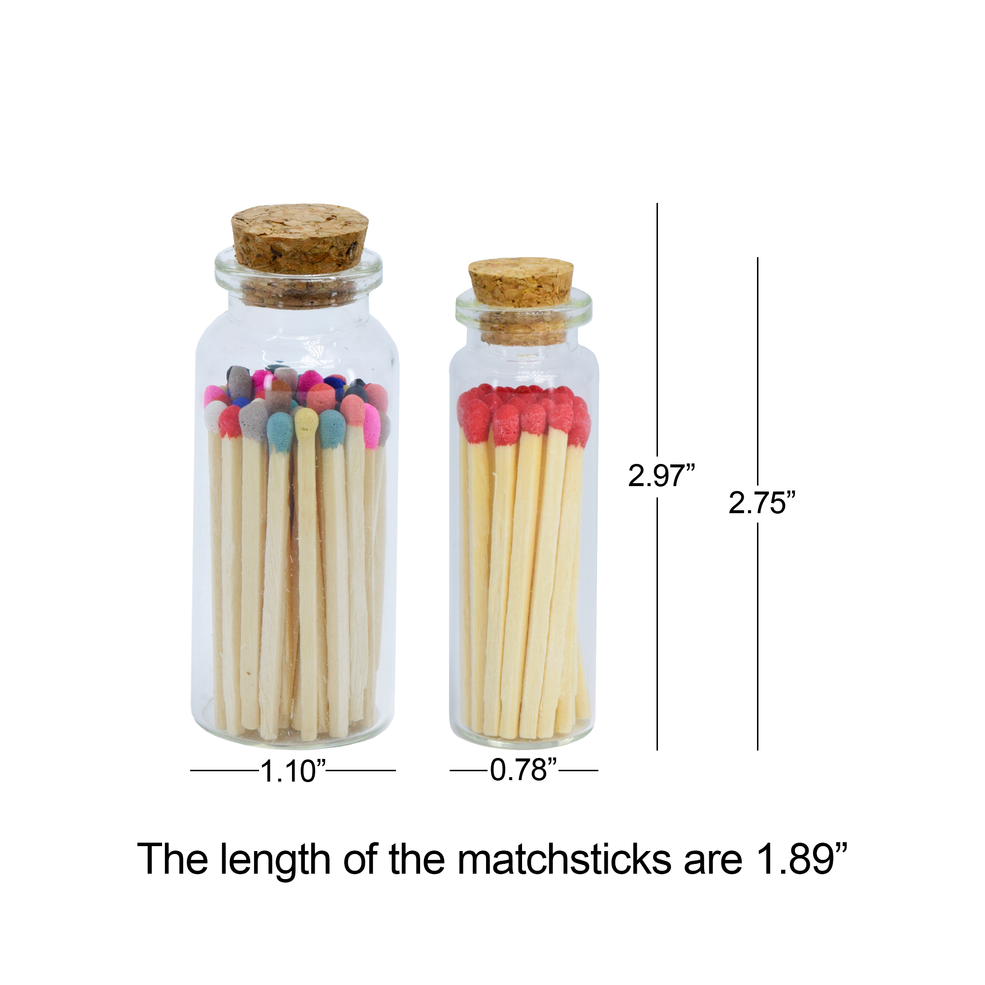 Small Match Bottles - Safety Matches in Jars - Brown/Black