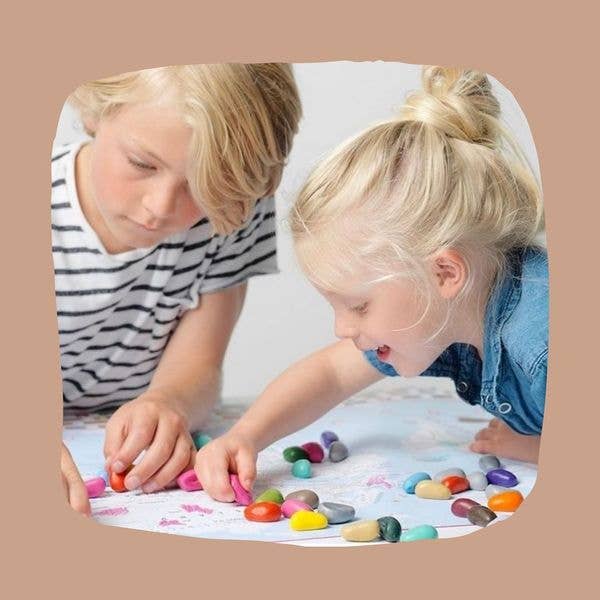 24 crayon rocks in a muslin bag  -On Sale!! LIMITED TIME!!!