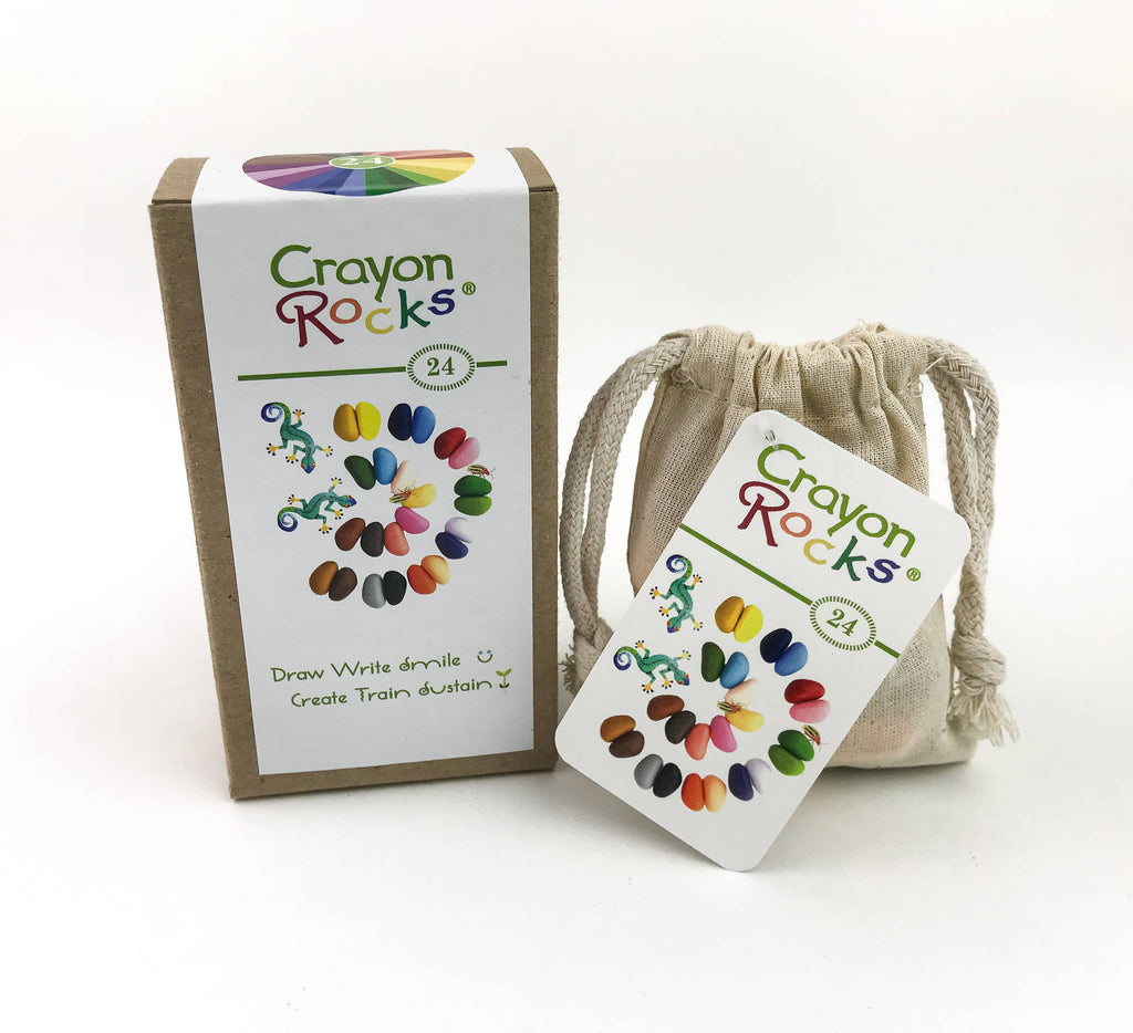 24 crayon rocks in a muslin bag  -On Sale!! LIMITED TIME!!!