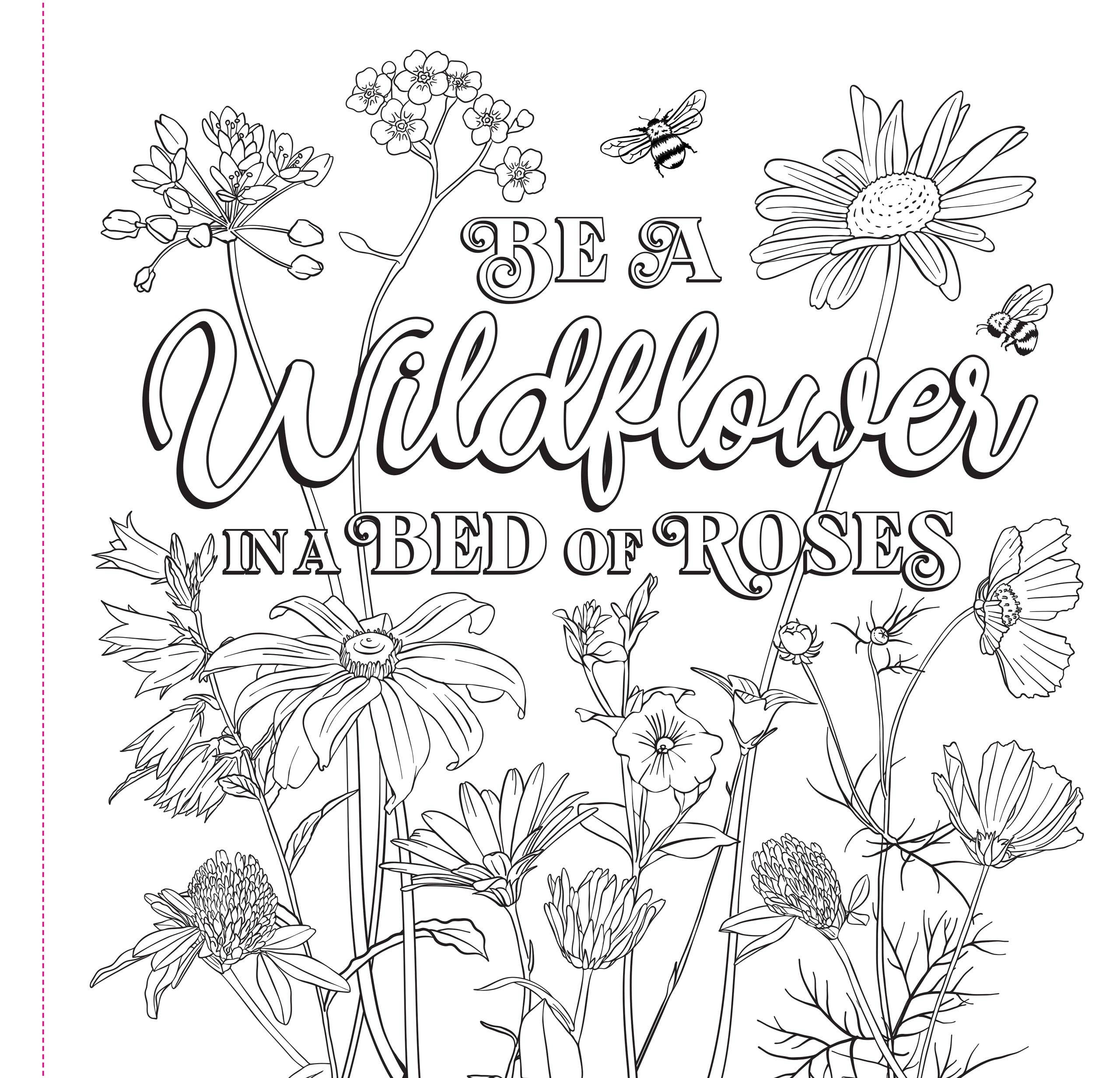 Wildflowers Adult Coloring Book,Wildflowers Adult Coloring Book