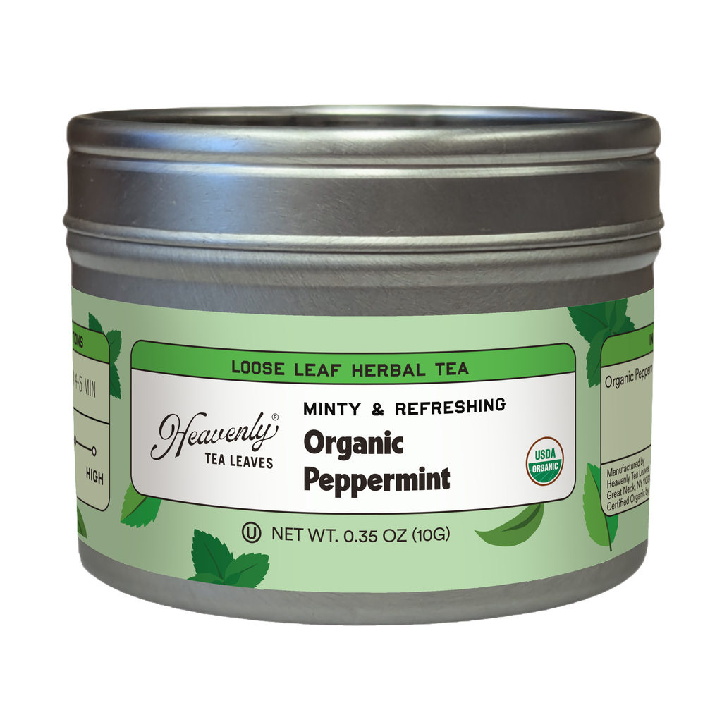 Organic Peppermint, Clear Top Loose Leaf Herbal Tea Tin