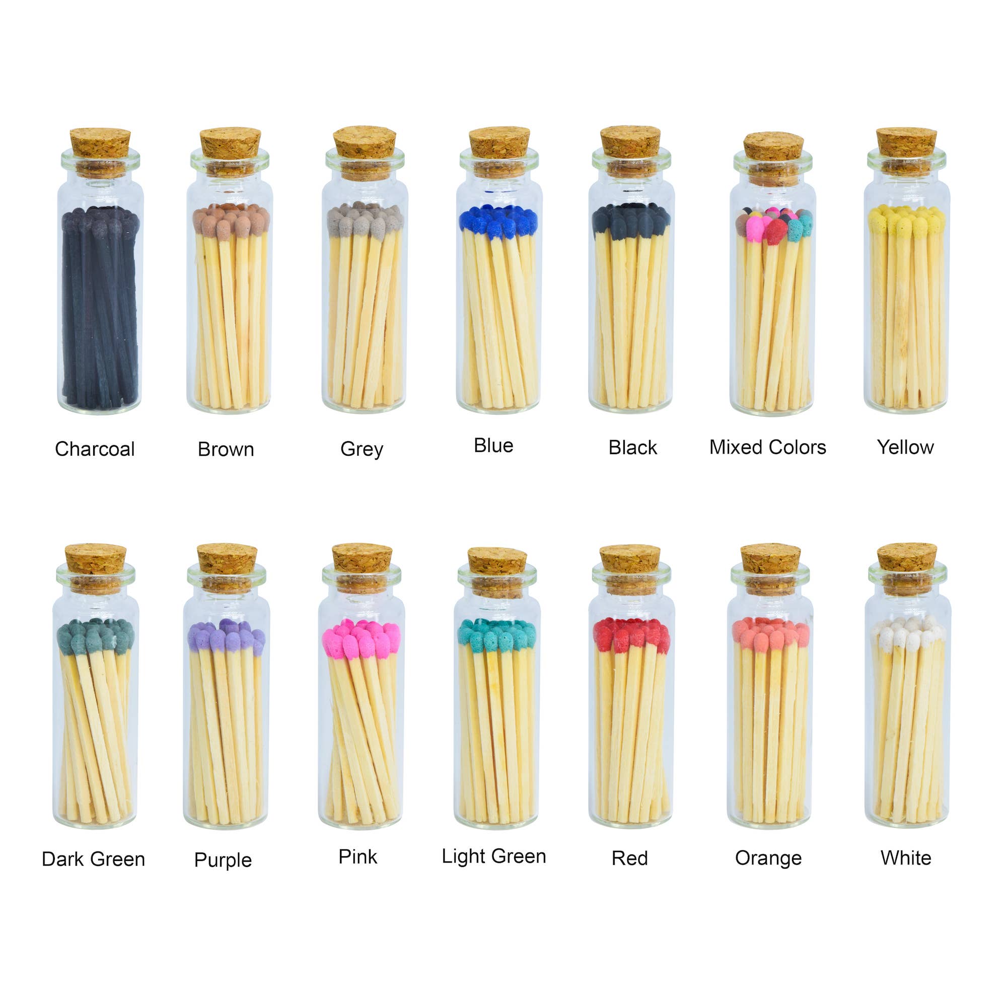 Small Match Bottles - Safety Matches in Jars - Brown/Black