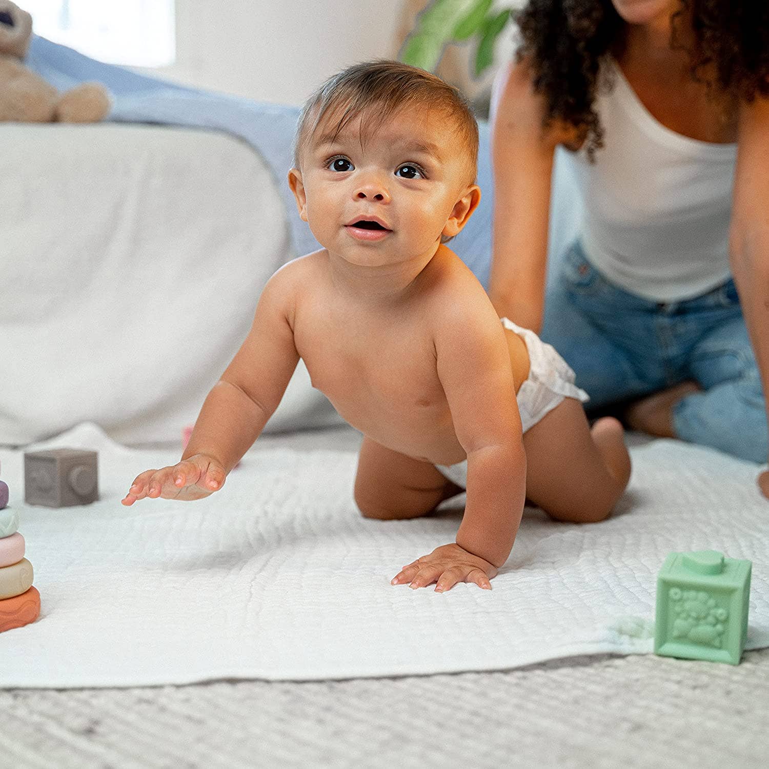 Muslin Baby Blanket, 40" x 40" Swaddle Blanket by Comfy Cubs