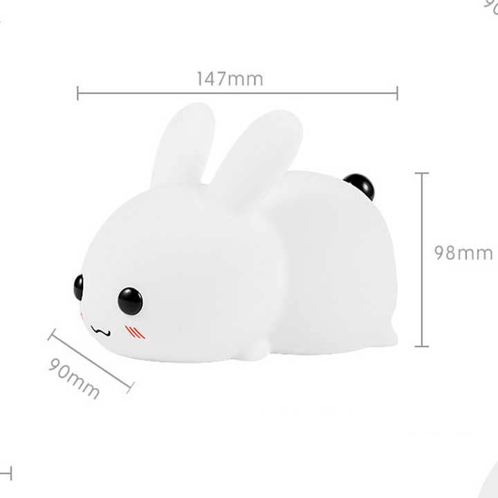 Perfect Gift Jade bunny Sleeping lamp light up silicone anim