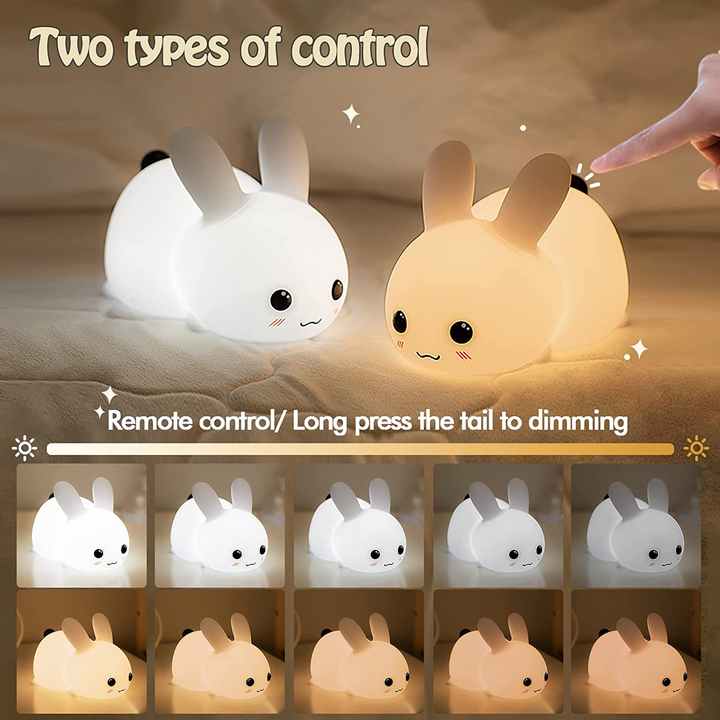 Perfect Gift Jade bunny Sleeping lamp light up silicone anim