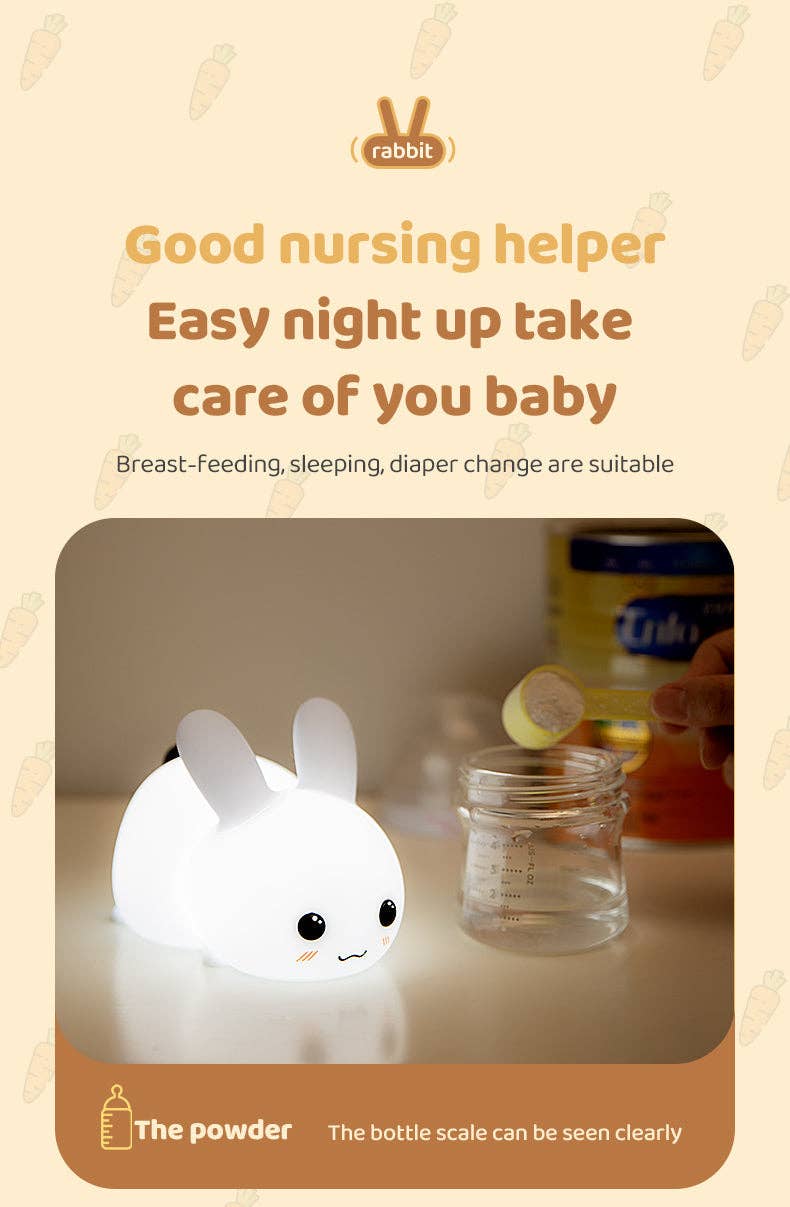 Perfect Gift Jade bunny Sleeping lamp light up silicone anim