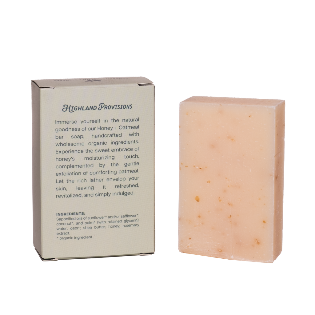 Honey + Oatmeal | Organic Bar Soap, 4 oz