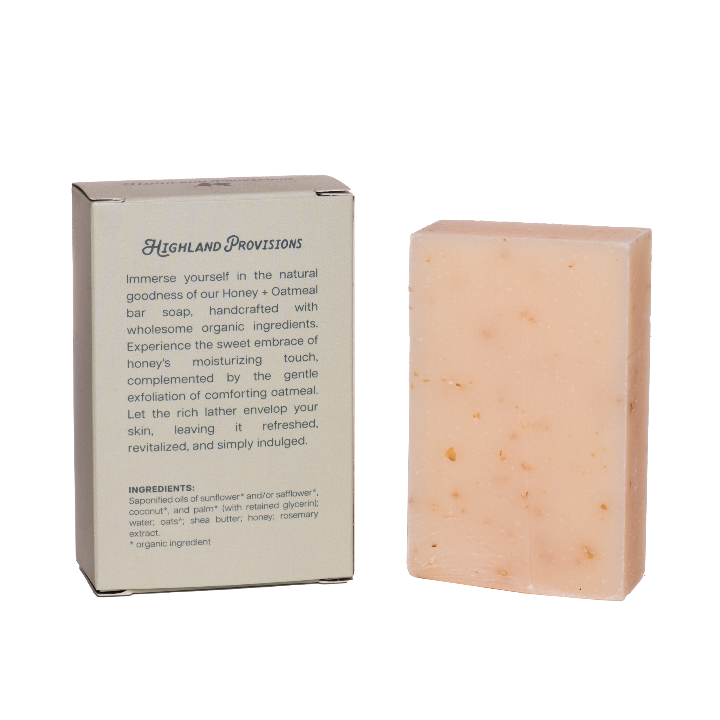 Honey + Oatmeal | Organic Bar Soap, 4 oz