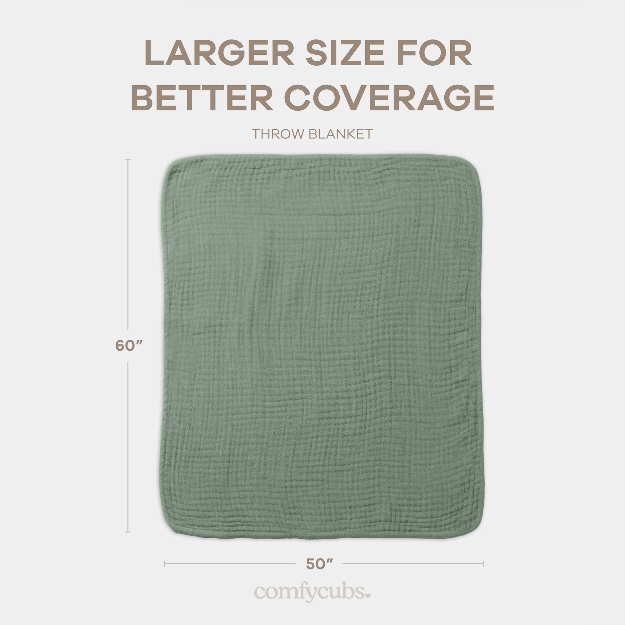 Muslin Baby Blanket, 40" x 40" Swaddle Blanket by Comfy Cubs