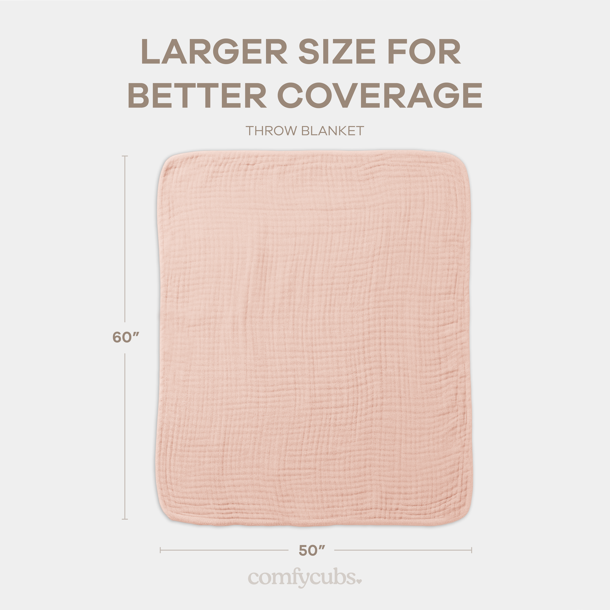 Muslin Baby Blanket, 40" x 40" Swaddle Blanket by Comfy Cubs