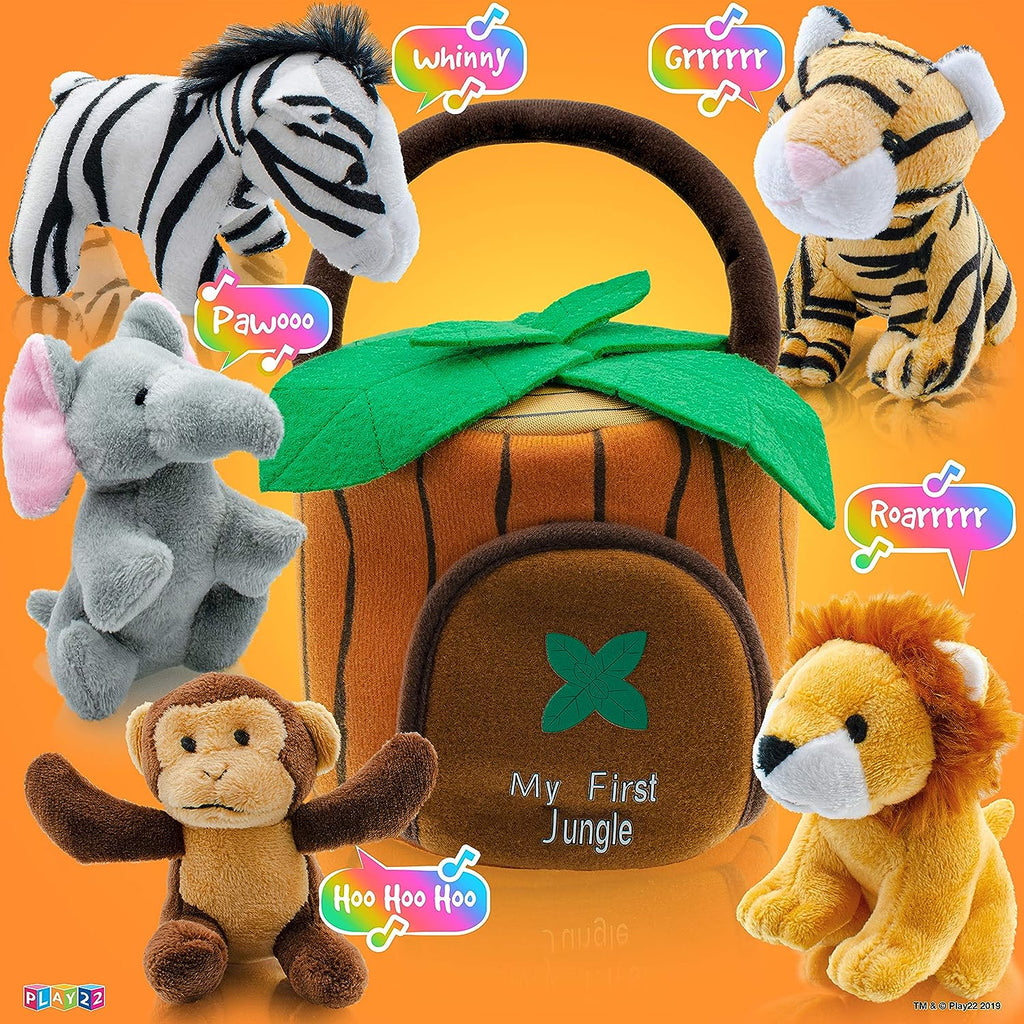 Plush Jungle Treehouse Set (Animals + Sounds)