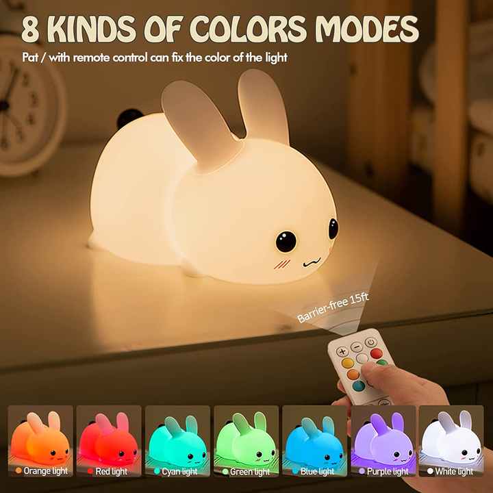 Perfect Gift Jade bunny Sleeping lamp light up silicone anim