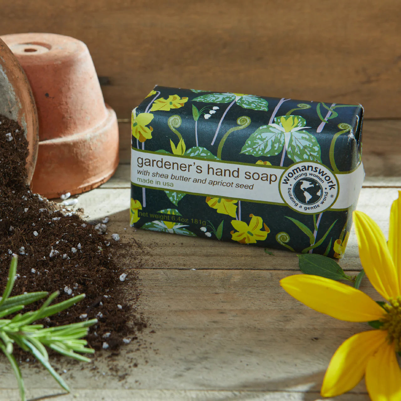 Gardener's Hand Soap packaged in Woodland Garden Print