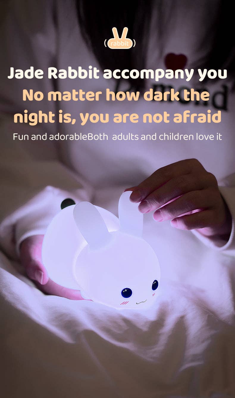 Perfect Gift Jade bunny Sleeping lamp light up silicone anim