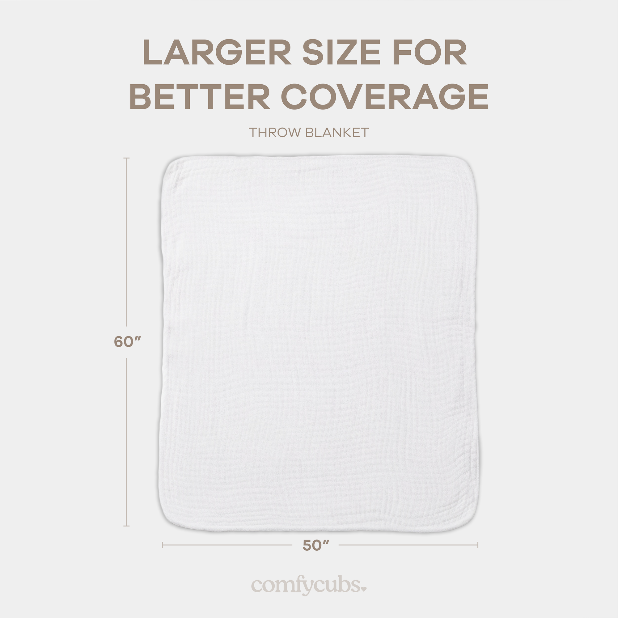 Muslin Baby Blanket, 40" x 40" Swaddle Blanket by Comfy Cubs