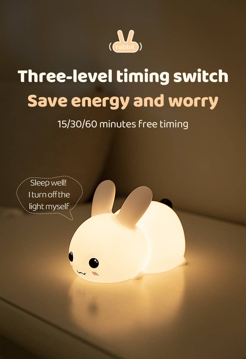 Perfect Gift Jade bunny Sleeping lamp light up silicone anim