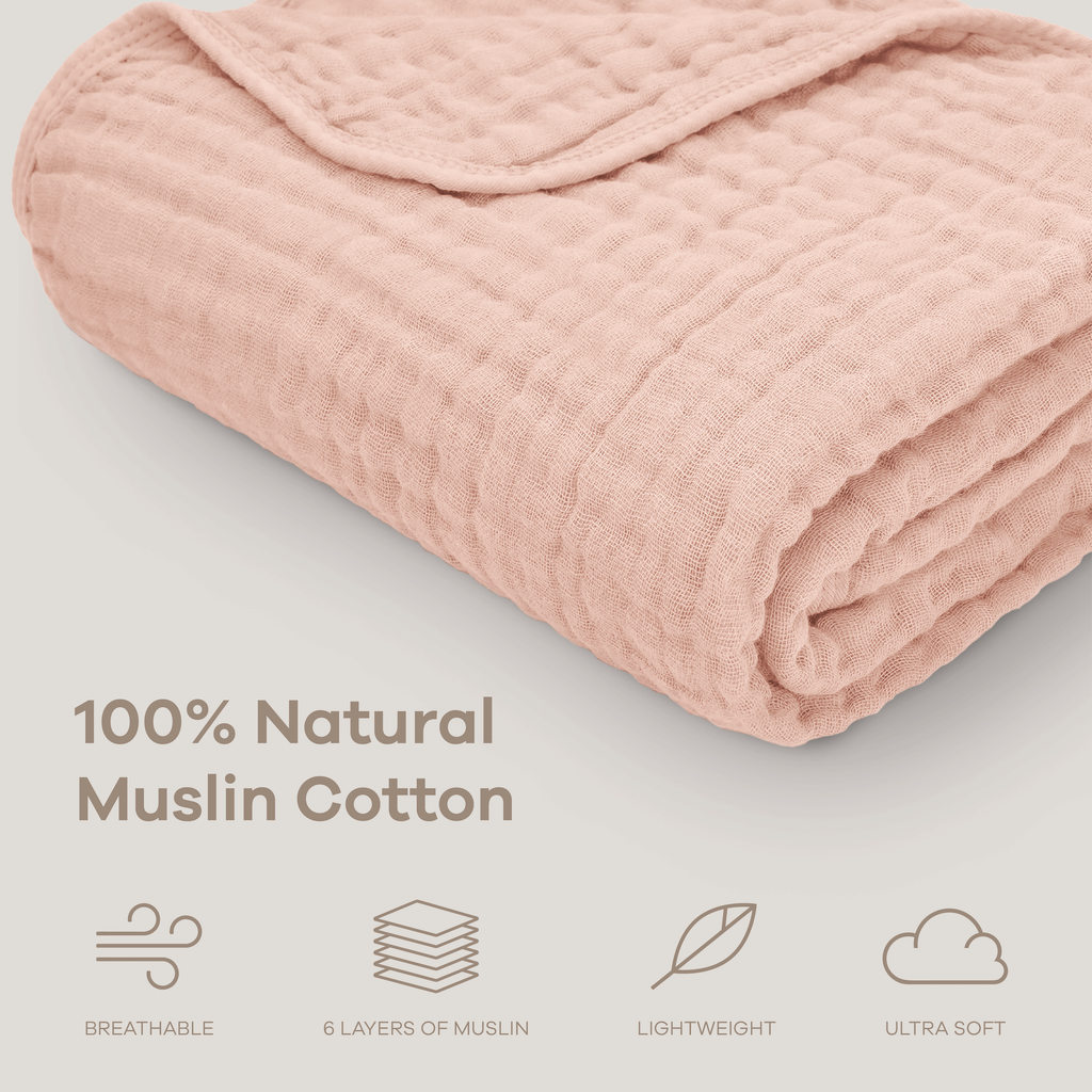 Muslin Baby Blanket, 40" x 40" Swaddle Blanket by Comfy Cubs