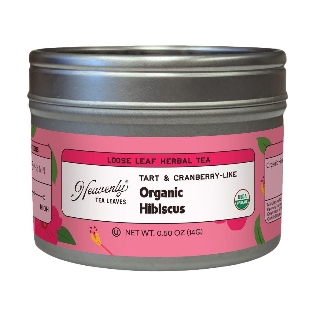 Organic Hibiscus, Clear Top Loose Leaf Herbal Tea Tin