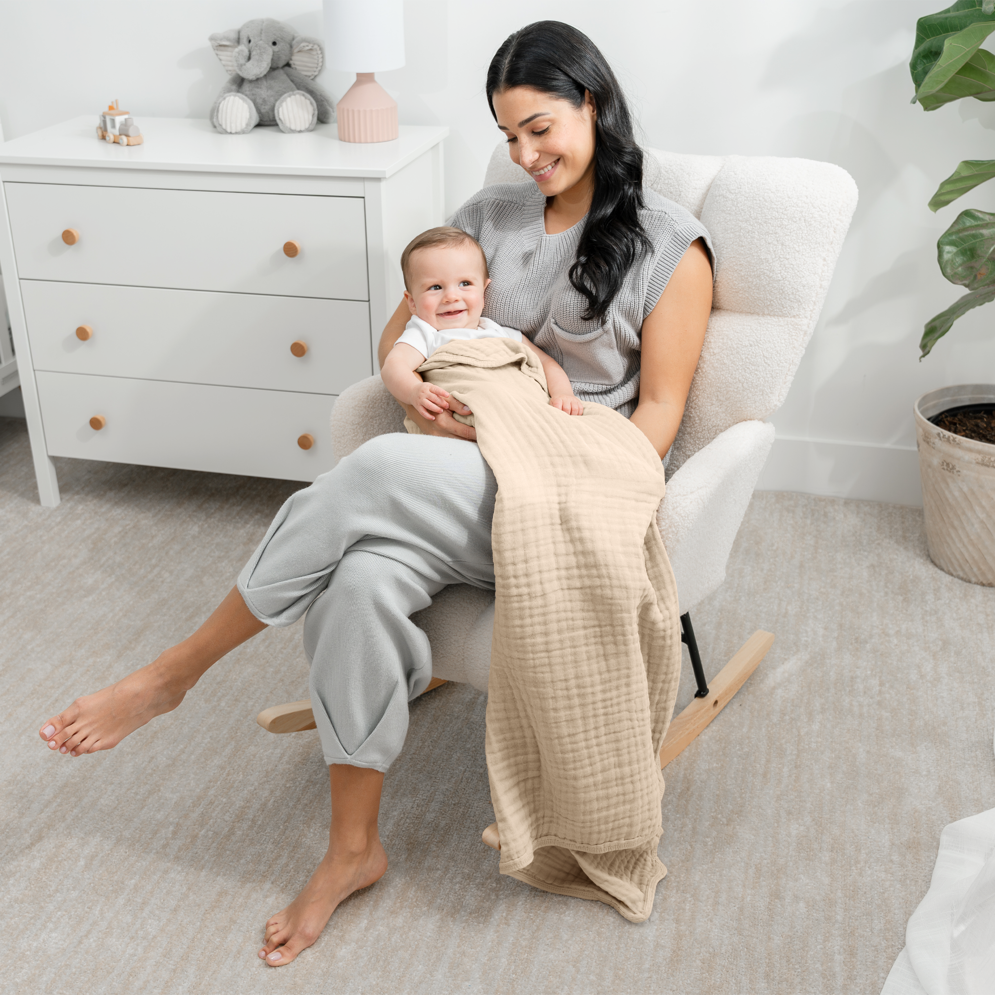 Muslin Baby Blanket, 40" x 40" Swaddle Blanket by Comfy Cubs