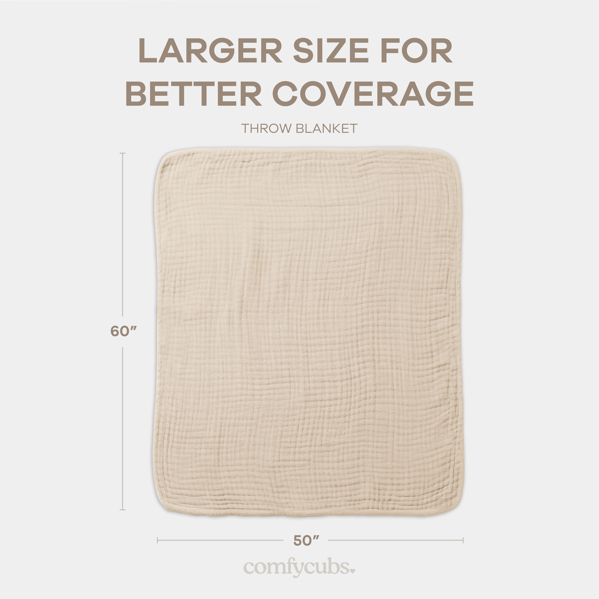 Muslin Baby Blanket, 40" x 40" Swaddle Blanket by Comfy Cubs