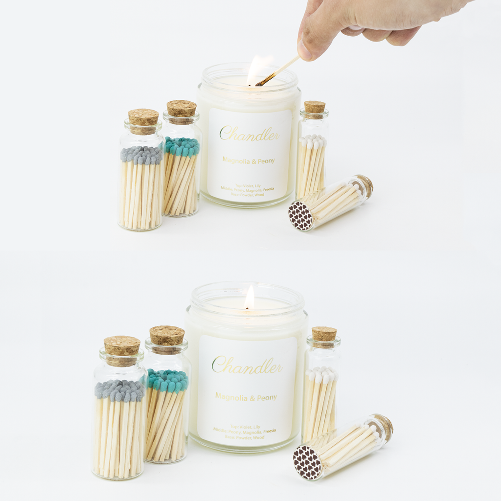 Small Match Bottles - Safety Matches in Jars - Brown/Black