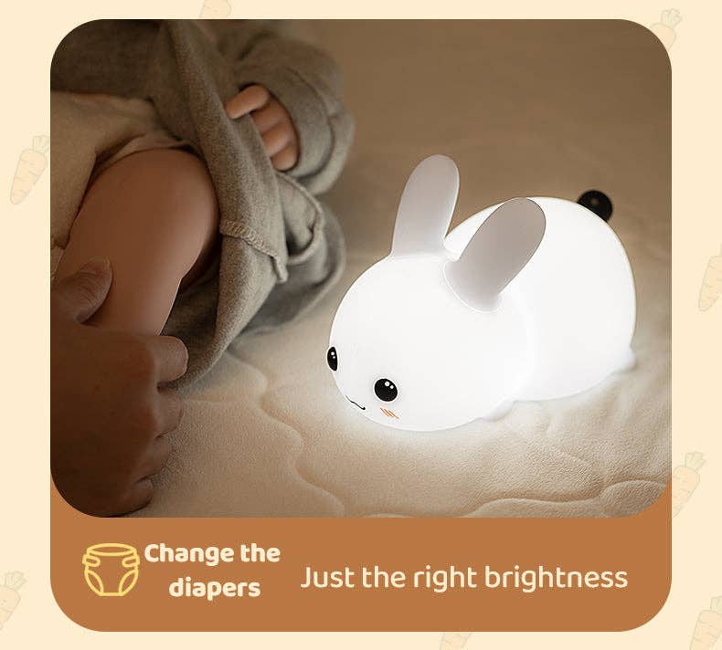 Perfect Gift Jade bunny Sleeping lamp light up silicone anim