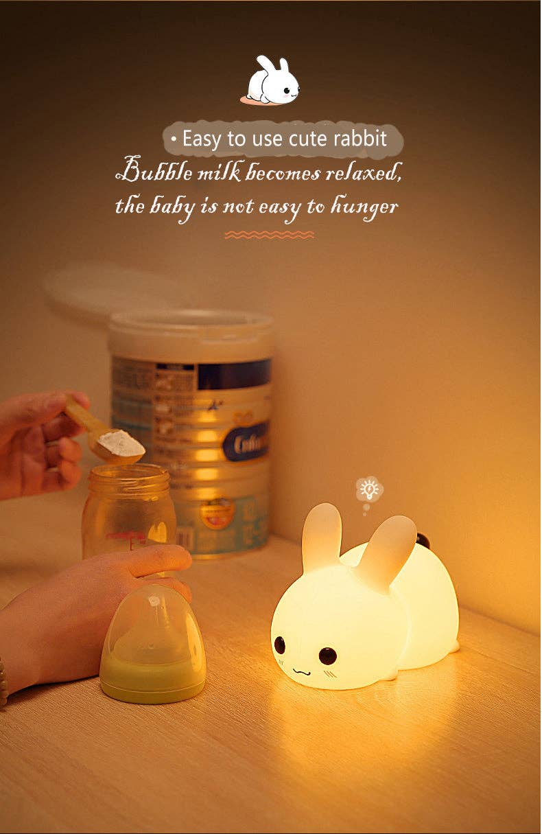 Perfect Gift Jade bunny Sleeping lamp light up silicone anim